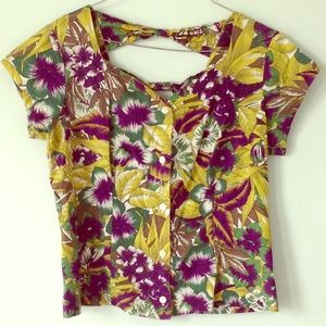 Floral sweetheart blouse